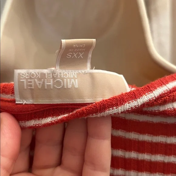 Michael Kors Striped Lace-Up Long Sleeve Top - Picture 4 of 5